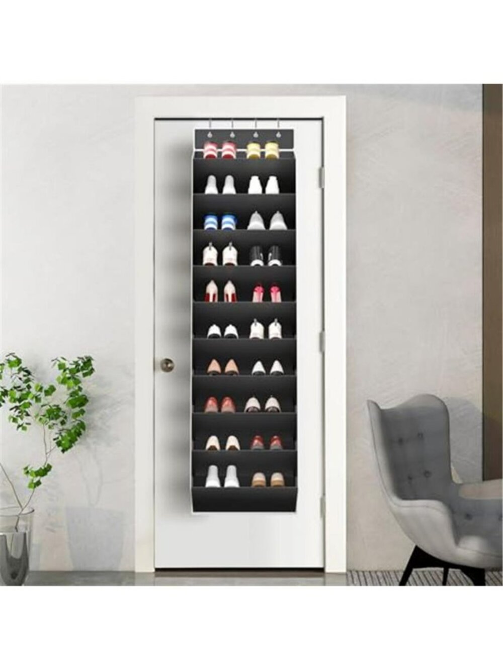 10 Tiers Large Size Over the Door Shoe Organizer Storage, Hanging Shoe - Picture 2 of 7